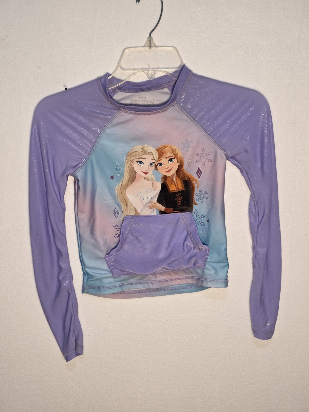 Disney Princess Frozen Girls' Purple Long-Sleeve Top with Elsa & Anna